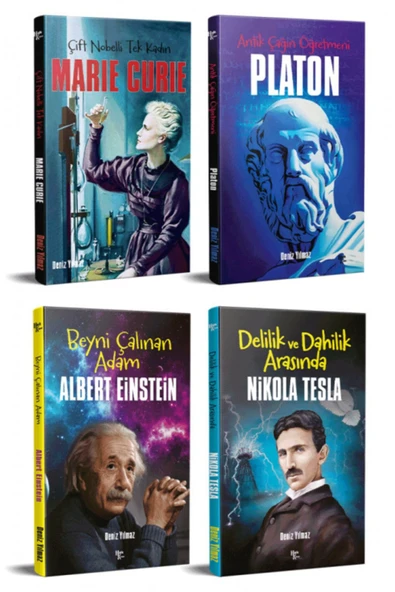 Halk Kitabevi Dünyayı Değiştiren İnsanlar 4 Kitap Einstein-Marie Curie-Tesla-Platon ürün görseli 1
