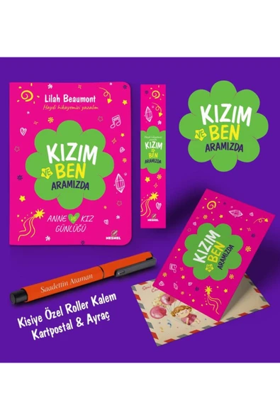 nesnel yayınlar Kızım ve Ben Aramızda Ayraç Kartpostal Kişiye Özel Kalem - Turuncu ürün görseli 1