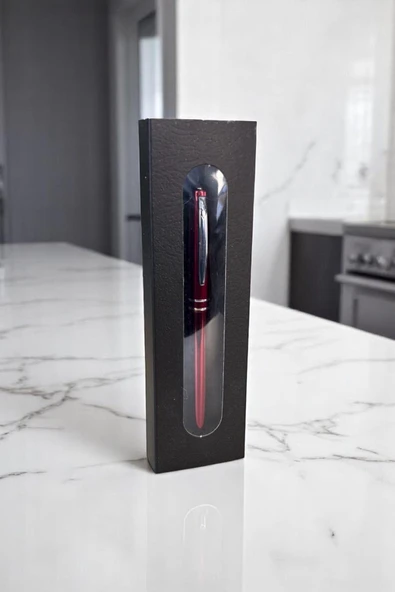 Nesnel Gift İtalyan Metal Roller Kalem - Bordo - Resim 2