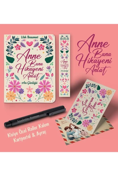 nesnel yayınlar Kişiye Özel Anne Bana Hikayeni Anlat Ayraç Kartpostal Kalem - Siyah ürün görseli 1