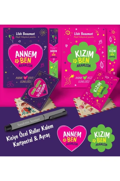 nesnel yayınlar Anne - Kız Aramızda Ayraç Kartpostal Kişiye Özel Kalem - Gri ürün görseli 1
