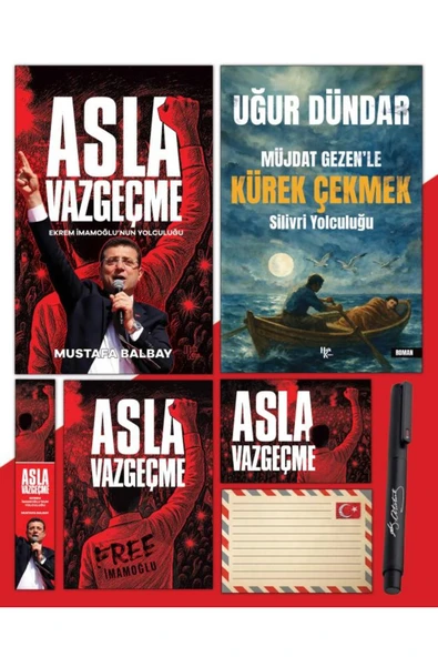 Halk Kitabevi Asla Vazgeçme - Ayraç-Kartpostal - Poster - Müjdat Gezenle Kürek Çekmek - Atatürk İmza Baskılı Kalem ürün görseli 1