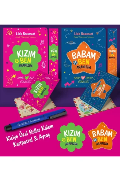 nesnel yayınlar Baba - Kız Aramızda Ayraç Kartpostal Kişiye Özel Kalem - Lacivert - 1