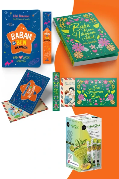 nesnel yayınlar Babam ve Ben Aramızda Günlüğü&Baba Bana Hikaye Anlat ve Ananas&Limon Aromalı Detox Matcha Çayı ürün görseli 1