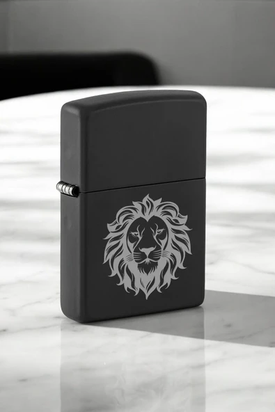 Nesnel Gift Cesur Aslan Figürlü Metal Benzinli Çakmak - 2