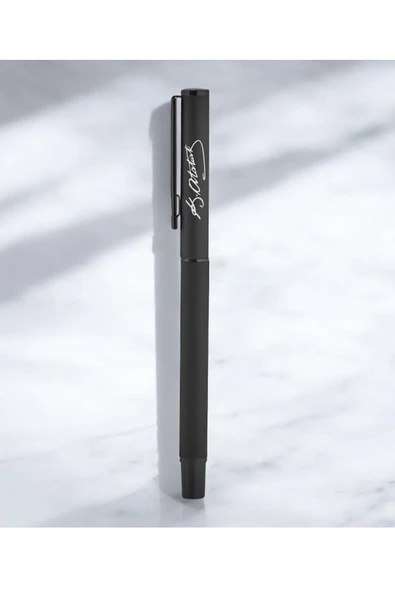 Nesnel Gift Atatürk İmzalı Siyah Roller Kalem ürün görseli 1