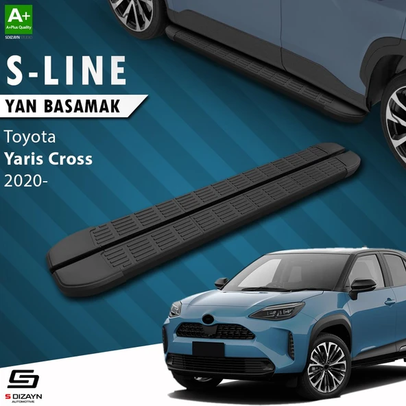 S-Dizayn Toyota Yaris Cross S-Line Siyah Yan Basamak 173 Cm 2020 Üzeri A+ Kalite ürün görseli