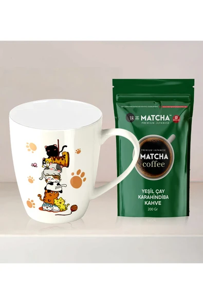Halk Kitabevi Yaramaz Kediler Kupa Bardak - Matcha Yeşilçay ve Karahindiba İçeren Kahve - 1