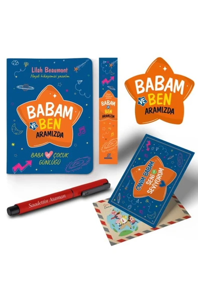 nesnel yayınlar Babam ve Ben Aramızda Ayraç Kartpostal Kalem - Kırmızı ürün görseli 1