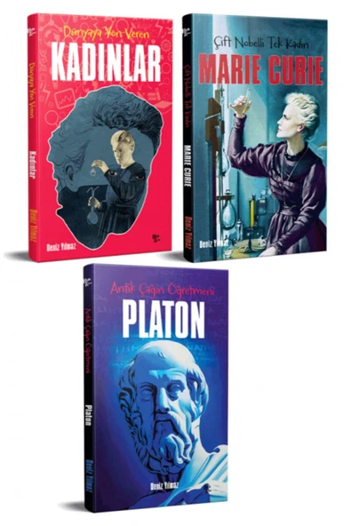 Halk Kitabevi Dünyayı Değiştiren İnsanlar 3 Kitap Platon-Marie Curie-Kadınlar ürün görseli 1