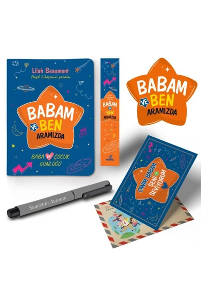 nesnel yayınlar Babam ve Ben Aramızda Ayraç Kartpostal Kalem - Gri ürün görseli 1