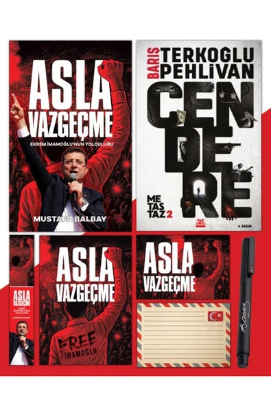 Halk Kitabevi Asla Vazgeçme - Ayraç - Kartpostal - Poster - Cendere - Atatürk İmza Baskılı Kalem ürün görseli 1