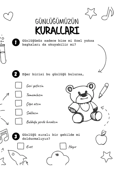 nesnel yayınlar Annem ve Ben Aramızda Günlüğü Karpostal-Ayraç ve Siyah Roller Kalem Seti - Resim 7