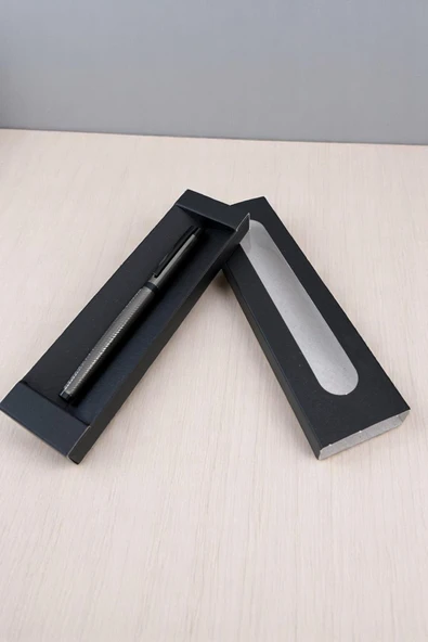 Nesnel Gift Spiral İşlemeli Fransız Metal Roller Kalem - Füme - Resim 2