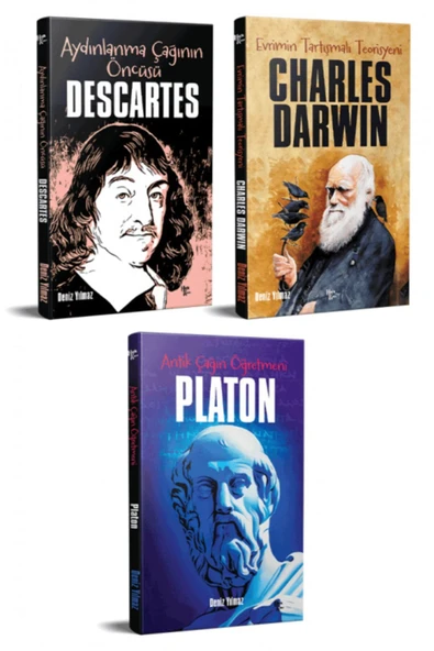 Halk Kitabevi Dünyayı Değiştiren İnsanlar 3 Kitap Descartes-Darwin-Platon ürün görseli 1