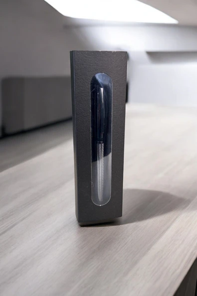 Nesnel Gift Spiral İşlemeli Fransız Metal Roller Kalem - Füme - Resim 3