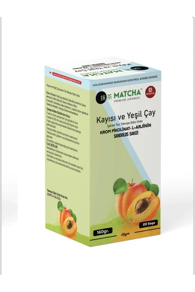 Bilge İlaç Kayısı Aromalı Matcha Detox Çayı ürün görseli 1