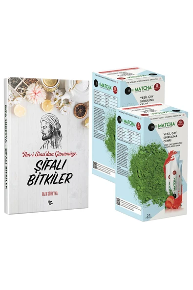 Halk Kitabevi 2 Kutu Çilek Aromalı Matcha Çayı ve Şifalı Bitkiler Kitabı ürün görseli 1