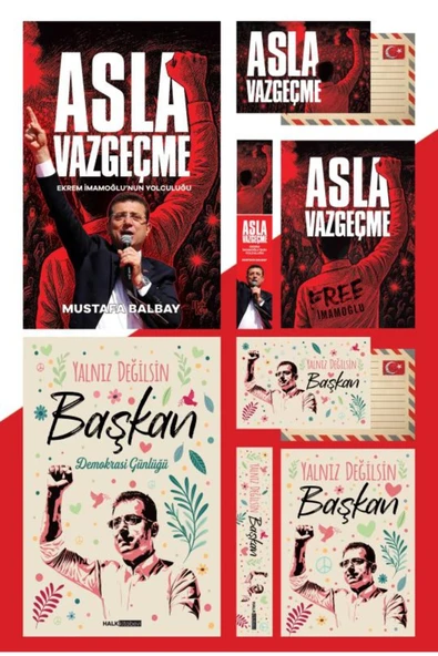 Halk Kitabevi Asla Vazgeçme ve Yalnız Değilsin Başkan - Poster - Kartpostal - Ayraç ürün görseli 1