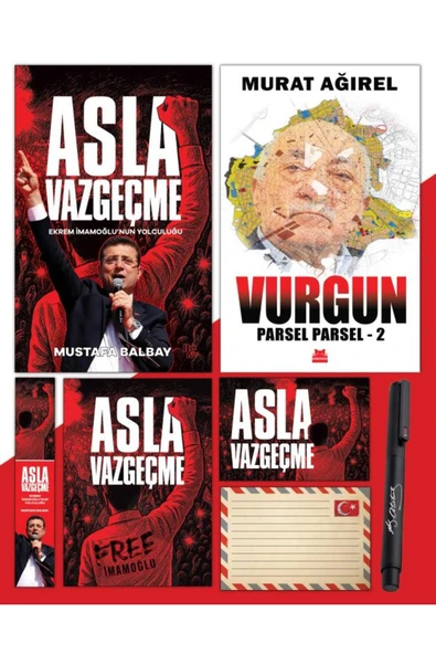 Halk Kitabevi Asla Vazgeçme - Ayraç - Kartpostal - Poster - Vurgun - Parsel Parsel 2 - Atatürk İmza Baskılı Kalem ürün görseli 1