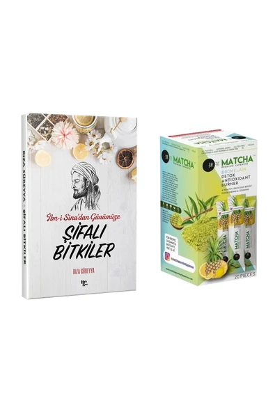 Halk Kitabevi İbni Sina'dan Şifalı Bitkiler Kitabı ve Premium Japanese MATCHA & BROMELAİN Limon Aromalı Detox Çayı ürün görseli 1
