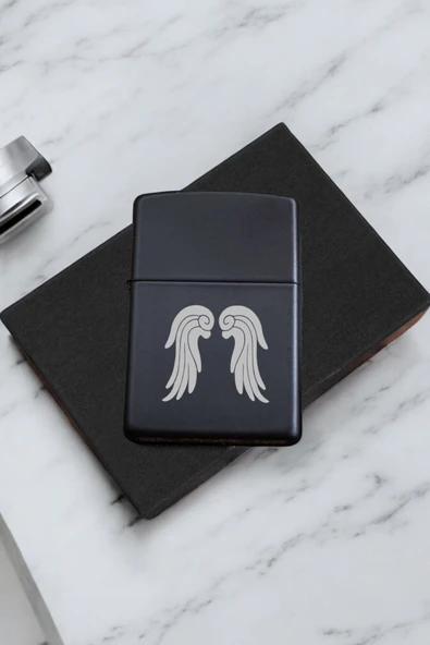Nesnel Gift Melek Kanatları Motifli Metal Benzinli Çakmak