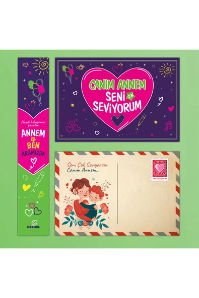 nesnel yayınlar İyi Ki Varsın Anne Ayraç Kartpostal - Annem ve Ben - Anne Bana Hikayeni Anlat - 6