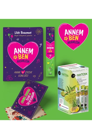 nesnel yayınlar Annem ve Ben Aramizda Günlügü Karpostal-Ayraç ve Ananas Matcha Seti ürün görseli 1