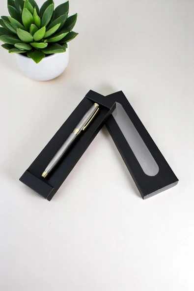 Nesnel Gift İşlemeli Metal Roller Kalem - Gümüş ürün görseli 1
