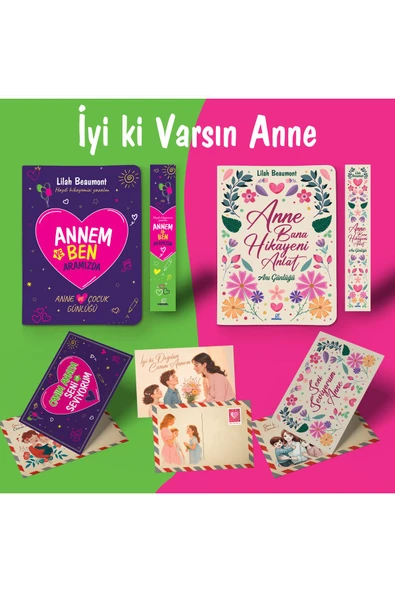 nesnel yayınlar İyi Ki Varsın Anne Ayraç Kartpostal - Annem ve Ben - Anne Bana Hikayeni Anlat - 1