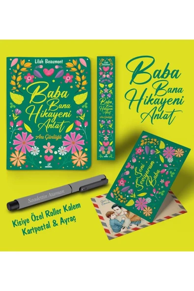 nesnel yayınlar Kişiye Özel Baba Bana Hikayeni Anlat Ayraç Kartpostal Kalem - Gri ürün görseli 1