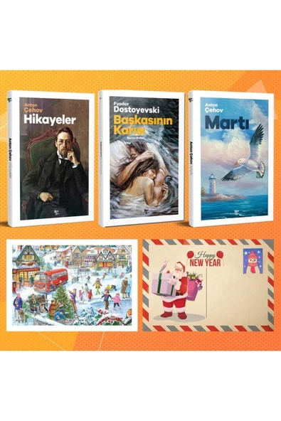 Halk Kitabevi Dünya Klasikleri Üçlü Set - Hikayeler - Başkasının Karısı - Martı Ve Kartpostal ürün görseli 1