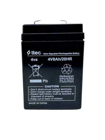 Ttec 4v 8ah Bakımsız Kuru Işıldak ve Terazi Aküsü 2025 Üretimi ürün görseli 1