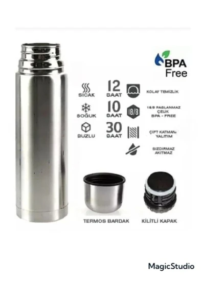 Çelik 750 ML İnox Mama Termosu evde kampta ofiste içi dışı çelik kırılmaz - 4