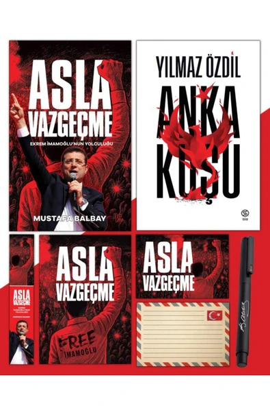 Halk Kitabevi Asla Vazgeçme - Ayraç - Kartpostal - Poster - Anka Kuşu - Atatürk İmza Baskılı Kalem ürün görseli 1