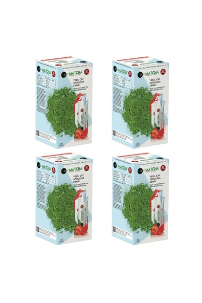 Bilge İlaç Çilek Aromalı Detox Burner Form Matcha Çayı 4 Kutu