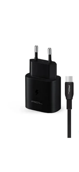 ACL A5 3.4A, 25W, 1xUSB-C 1mt Uzunluklu Type-C Kablolu Seyahat Şarj Aleti S.Şarj+Kablo ürün görseli 1