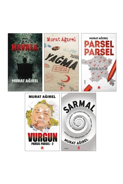 Kırmızı Kedi Yayınları Murat Ağırel 5'li Set - Havala - Yağma - Vurgun - Parsel Parsel - Sarmal - 1