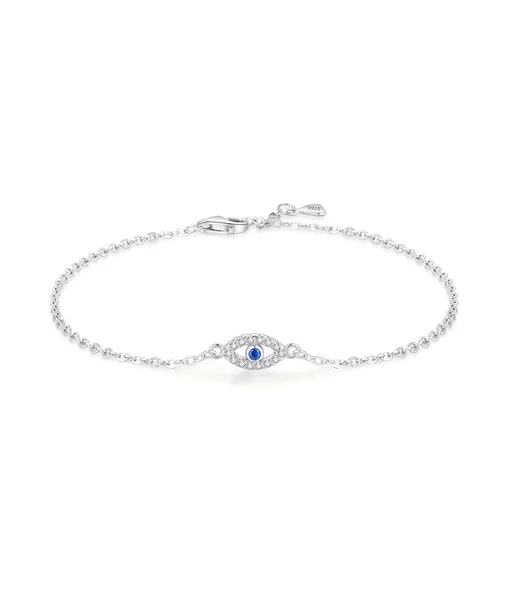 Minimal Nazar Boncuk Göz Kadın Gümüş Bileklik ürün görseli