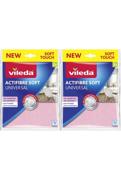 Vileda 2'li Actifibre Soft Universal Mikrofiber Bez 2 Adet - 1