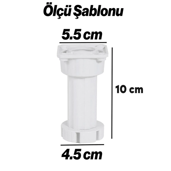 Ayarlanabilir 10 cm Ayak Set 10 ADET Dolap Mobilya Tezgah Puf Yükseltici Yükseltme Ayağı Ayakları - Resim 4