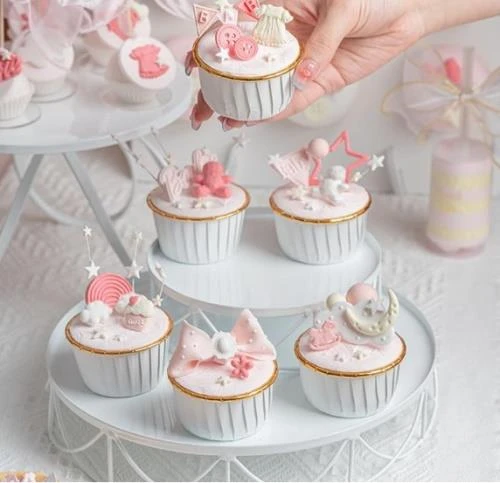Cupcake/Muffin /Suffle Kek Kapsülü Beyaz 50 Li - Resim 3