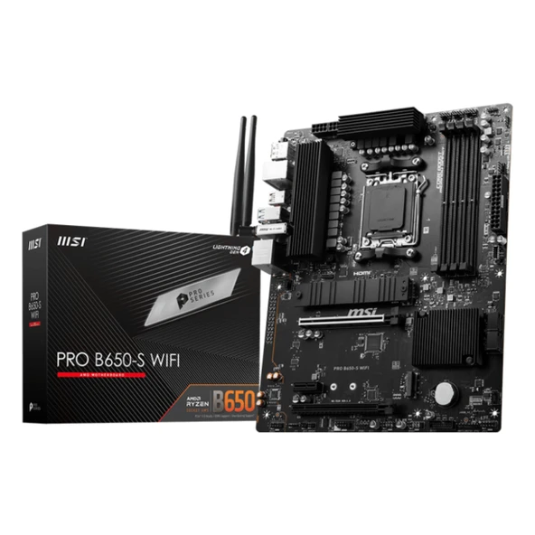 MSI Pro B650-S WiFi DDR5 (7200MHz)OC M.2 HDMI/DP/USB-C PCIe 4.0 AM5 ATX Anakart ürün görseli 1
