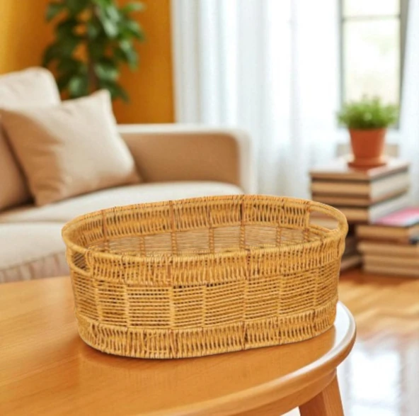Oval Rattan Orta Boy Sepet - 4