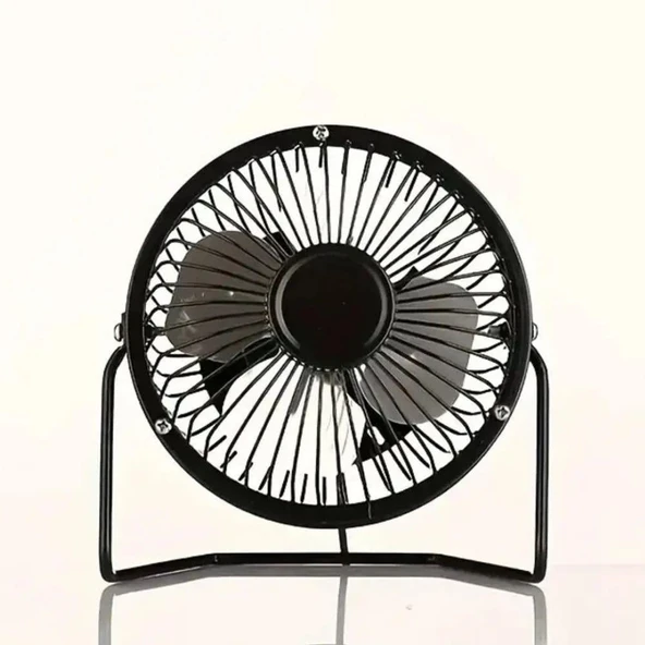Masaüstü Metal Siyah Usb Fan Masa Üstü Vantilatör Serinletici Mini Vantilatör Fan Mini Klima 14cm - 5