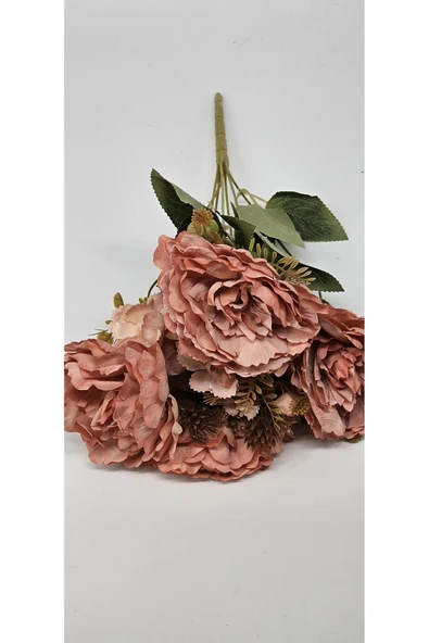 Koca Kafalı Lotus Çiçeği Şeftali Tonlu Turuncu 42 Cm Ev Dekor - Resim 4