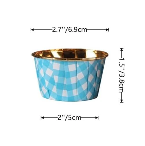 Cupcake/Muffin /Suffle Kek Kapsülü Mavi Desenli 50 Li - Resim 2