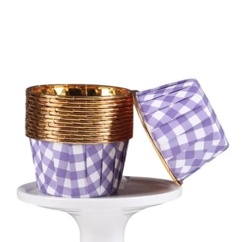 Cupcake/Muffin /Suffle Kek Kapsülü Mor Desenli 50 Li ürün görseli