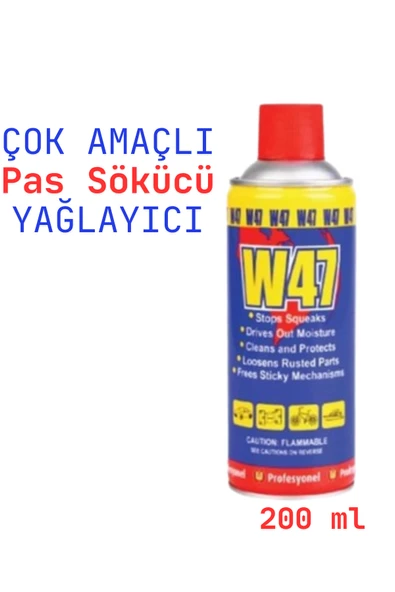 W47 Pas Sökücü ve Yağlayıcı Sprey – 200 ml | Çok Amaçlı Koruyucu, Temizleyici ve Gıcırtı Önleyici Yağ Spreyi ürün görseli