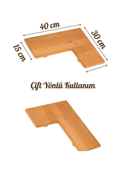 Doğal Masif Ahşap Duvar Köşe L Rafı | 1 Adet | Dekoratif Çift Yönlü Kullanım Duvar Köşe Rafı - 4